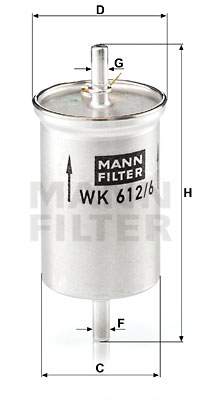 Palivový filtr MANN-FILTER WK 612/6