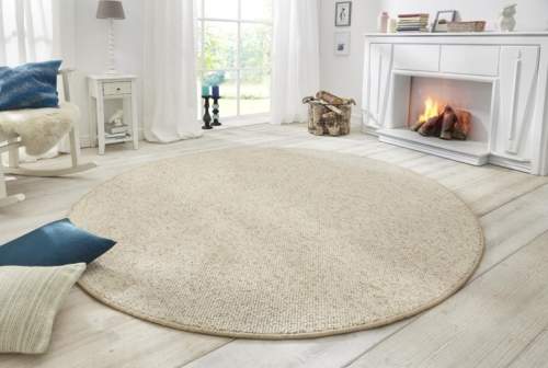 BT Carpet - Hanse Home koberce Kusový koberec Wolly  - 200x200 (průměr) kruh cm Béžová, Velké (190x270 cm a větší), Syntetický (umělý)