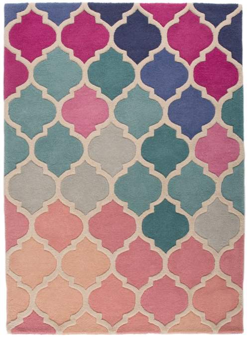 Flair Rugs koberce Ručně všívaný kusový koberec Illusion Rosella Pink/Blue Rozměry koberců: 60x230