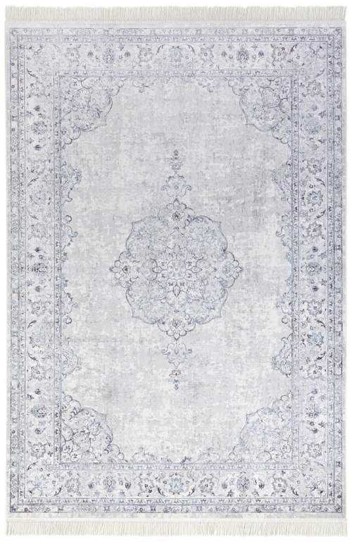 Nouristan - Hanse Home koberce Kusový koberec Naveh  Pastell-Blue - 135x195 cm Bílá, Střední (80x160 - 164x240), Viskóza