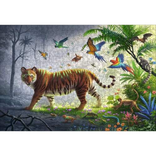 Ravensburger 175147 Dřevěné puzzle Tygr v džungli 500 dílků