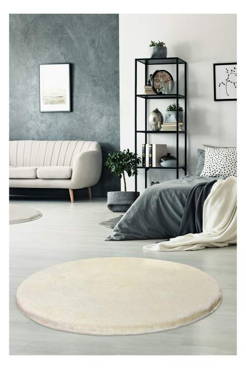 Conceptum Hypnose Kulatý koberec Milano 90 cm krémový