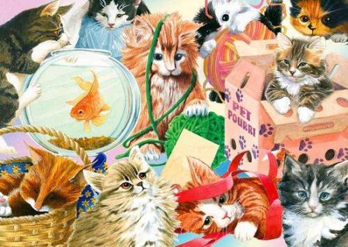 ENJOY Puzzle Zvědavé kočky 1000 dílků