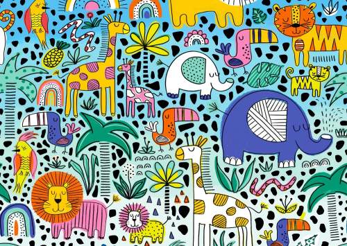 ENJOY Puzzle Doodle Safari 1000 dílků