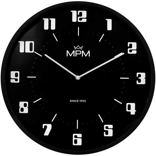 MPM Černé retro nástěnné hodiny MPM Retro Since 1993