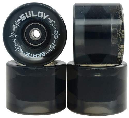 Sulov | Kolečka Penny board BLACK TRANSPARENT 60 x 45mm 85A, sada 4ks, s ložisky PB-WHEELS-06