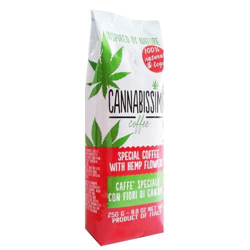 FITNESS COFFEE Cannabissimo CBD Coffee káva s konopnými květy 250 g