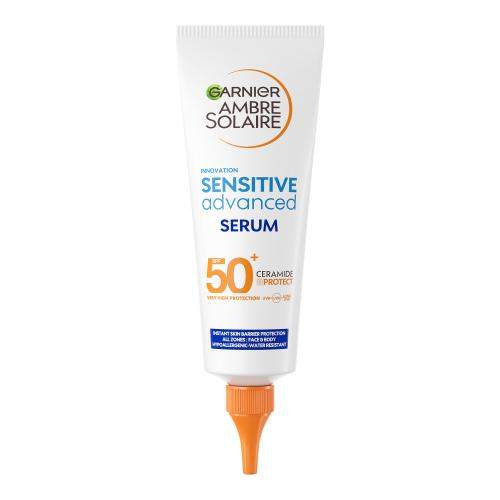 Garnier Ambre Solaire Sensitive Advanced Serum SPF50+ opalovací ochranné sérum na tělo i obličej 125 ml