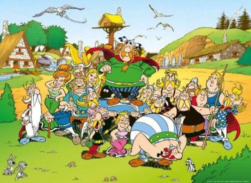 RAVENSBURGER Puzzle Asterix a Obelix: Vesnička 500 dílků