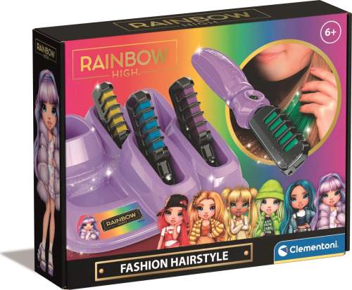 CLEMENTONI Rainbow High Hřeben s barevnými křídami na vlasy