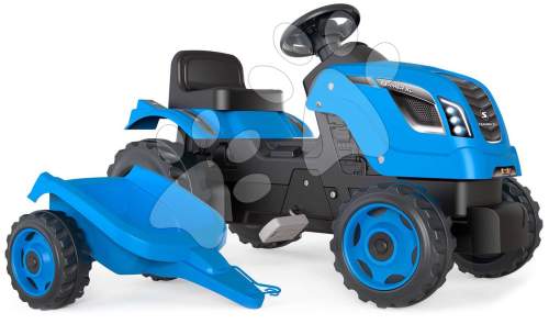 Šlapací  trakor Farmer XL modrý s vozíkem