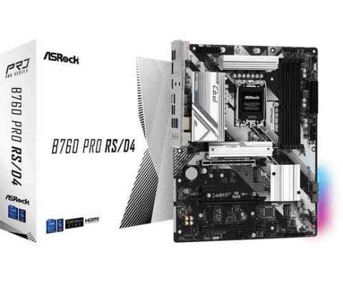 ASRock B760 PRO RS/D4 / Intel B760 / LGA1700 / 4x DDR4 / 3x M.2 / HDMI / DP / USB-C / ATX