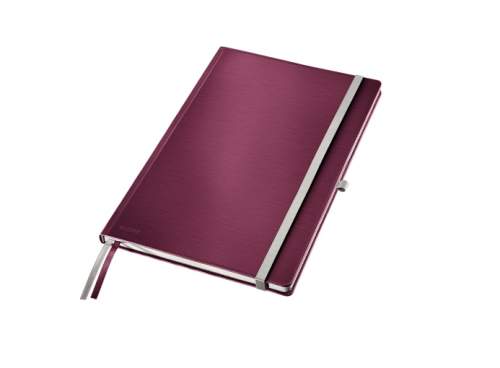 Leitz Zápisník STYLE A4, tvrdé desky, linkovaný, granátově červená 44750028