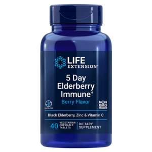 Life Extension 5 Day Elderberry Immune 40 ks, žvýkací tablety
