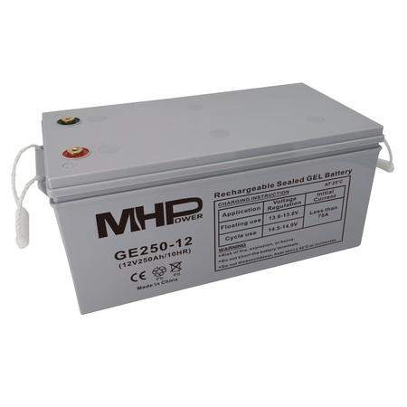MHPower GE250-12 Gelový akumulátor 12V/250Ah, Terminál T3 - M8, Deep Cycle; GE250-12