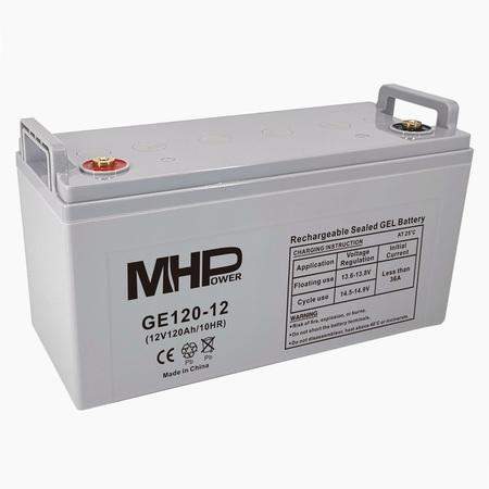 MHPower GE120-12 Gelový akumulátor 12V/120Ah, Terminál T3 - M8, Deep Cycle; GE120-12