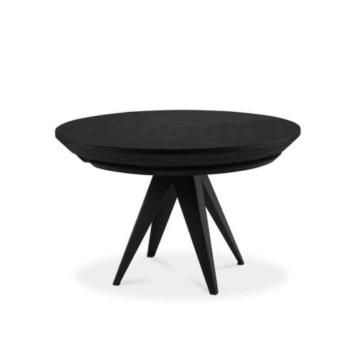 Černý  dubový rozkládací jídelní stůl Windsor & Co Magnus 130 x 130-230 cm