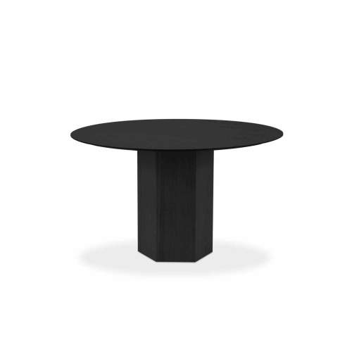 Černý dubový jídelní stůl Micadoni Sahara 120 cm