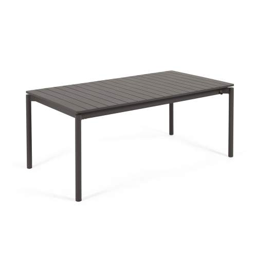 Matně černý kovový zahradní rozkládací stůl Kave Home Zaltana 180/240 x 100 cm