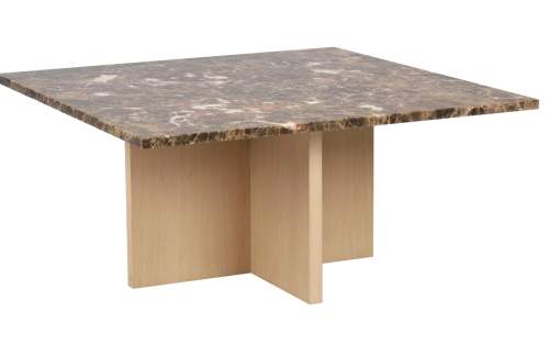 Hnědý mramorový konferenční stolek 90x90 cm Brooksville - Rowico