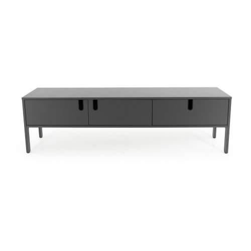 Matně šedý lakovaný TV stolek Tenzo Uno 171 x 46 cm