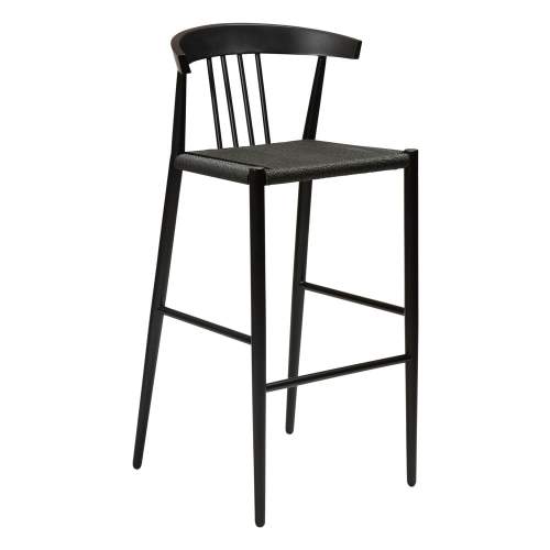 ​​​​​Dan-Form Černá kovová barová židle DAN-FORM Sava s výpletem 76,5 cm