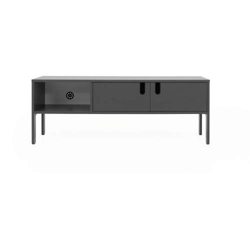 Matně šedý lakovaný TV stolek Tenzo Uno 137 x 40 cm