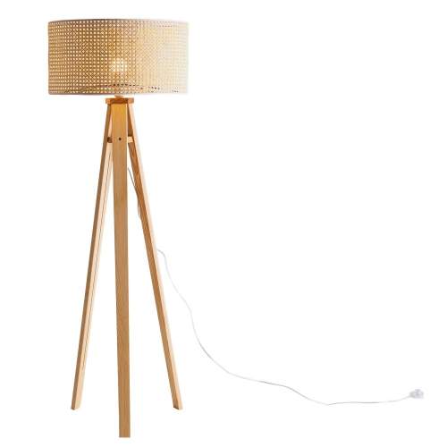 Nordic Design Ratanová stojací lampa Floki 141 cm s přírodní podstavou