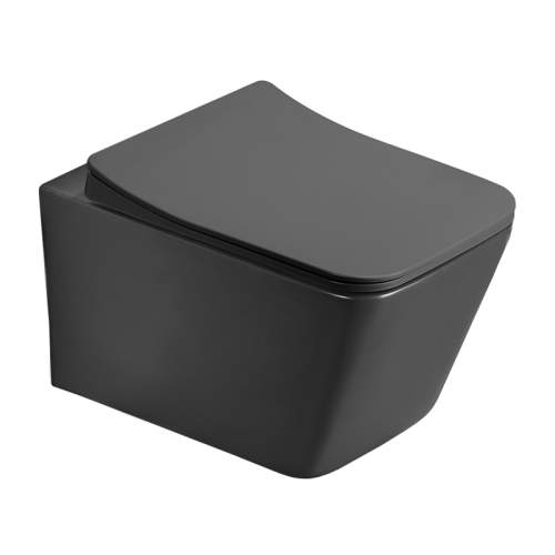 MEXEN Teo Závěsná WC mísa včetně sedátka s slow-slim, z duroplastu, temná šedá mat 30854071