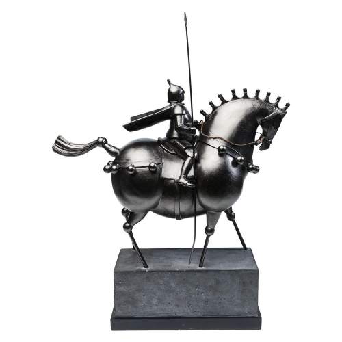Černá dekorativní socha jezdce na koni Kare Design Black Knight