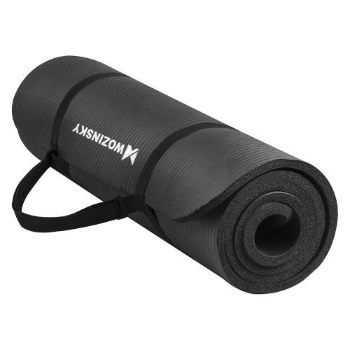 MG Gymnastic Yoga Premium protiskluzová podložka na cvičení 10mm + obal, černá (WNSP-BLAC)