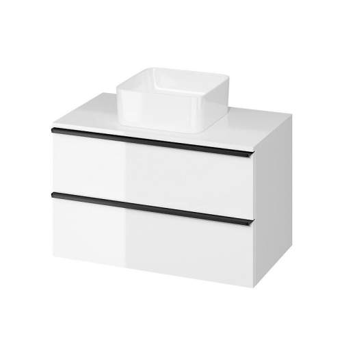 Cersanit - VIRGO závěsná skříňka pod umyvadlo s deskou 80cm, bílá-černá, S522-027