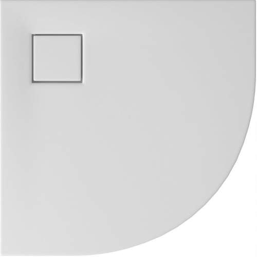 Cersanit Tako Slim, čtvrtkruhová sprchová vanička 90x90x4 cm + bílý sifon, bílá matná, S932-156