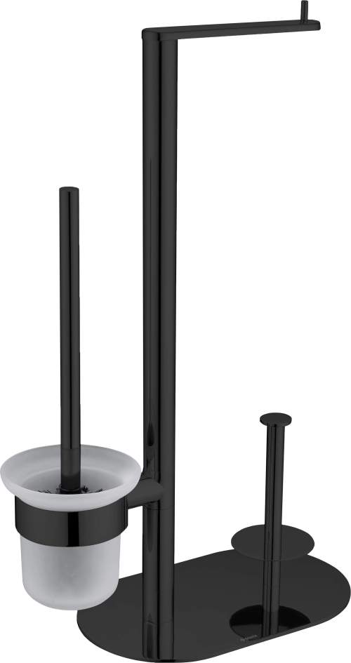 Deante Round příslušenství, 3-funkční držák pro toaletní papír a wc kartáč, černá, ADR_N732