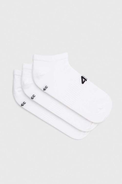 4F Trojbalení pánských bavlněných ponožek, Bílá, 39 - 42