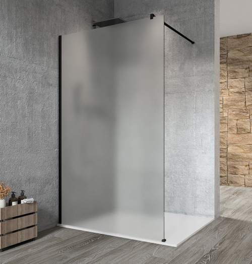 Gelco, VARIO BLACK jednodílná sprchová zástěna pro instalaci ke zdi, matné sklo, 1400 mm, GX1414GX1014