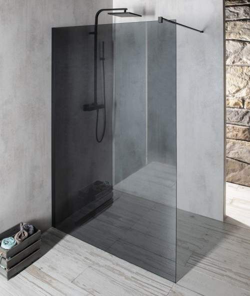 GELCO VARIO BLACK jednodílná sprchová zástěna k instalaci ke stěně, kouřové sklo, 1300 mm GX1313GX1014