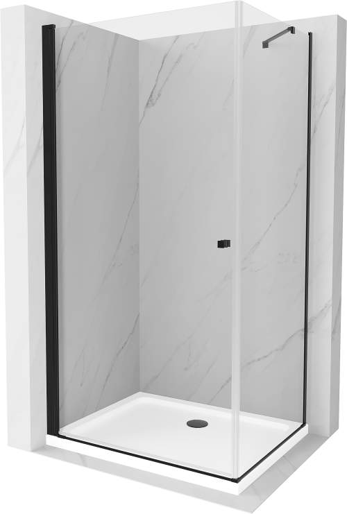 MEXEN/S Pretoria sprchový kout 90x100 cm, transparent, černá + sprchová vanička včetně sifonu 852-090-100-70-00-4010B