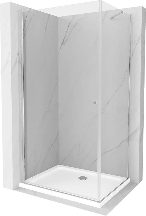 MEXEN/S Pretoria sprchový kout 80x120 cm, transparent, chrom + sprchová vanička včetně sifonu 852-080-120-01-00-4010