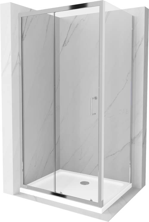MEXEN/S Apia obdélníkový sprchový kout 140x80 cm, transparent, chrom + vanička 840-140-080-01-00-4010