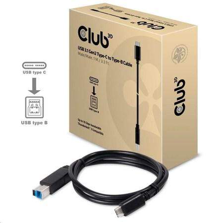 Club 3D Kabel USB 3.1 typ C Gen2 na USB typ B (M/M), 1m CAC-1524