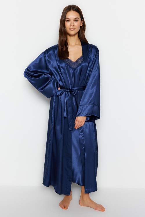 Trendyol Dressing Gown - Navy blue - Maxi