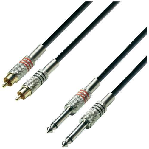 Double Line kabel 2x cinch (M) / 2x jack (M) 6,3 mm, 3 m