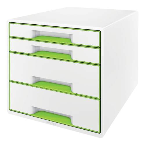 Zásuvkový box Leitz WOW CUBE, 4 zásuvky, bílá/zelená