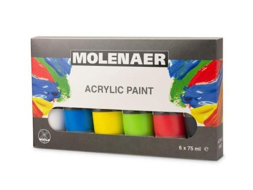 Sada akrylových barev Molenaer, 6 x 75 ml