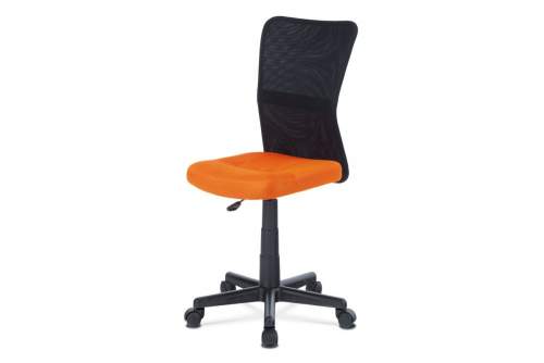 Autronic Kancelářská židle, oranžová mesh, plastový kříž, síťovina černá KA-2325 ORA
