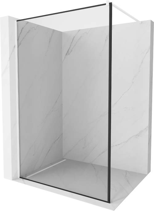 MEXEN/S KIOTO Sprchová zástěna WALK-IN 70 x 200 cm, transparent/černý vzor 8 mm, bílá 800-070-101-20-70