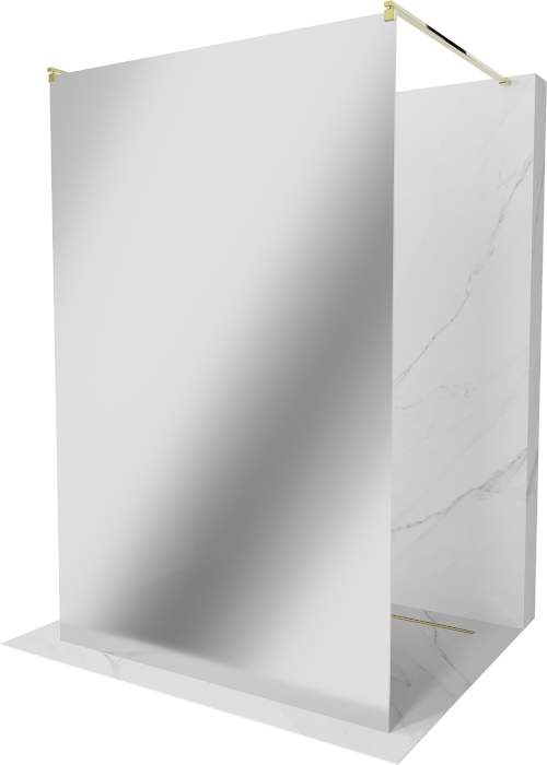 MEXEN/S KIOTO samostatně stojící sprchová zástěna 120 x 200 cm, zrcadlové, zlatá 800-120-002-50-50