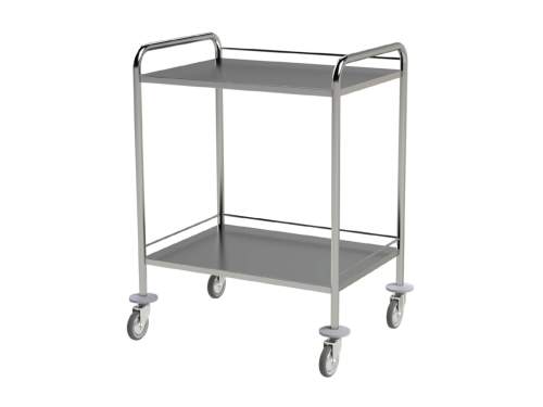 Villard Medical Nerezový ošetřovatelský vozík (2 tácy) Rozměr: 100 x 60 x 100 cm 403.55