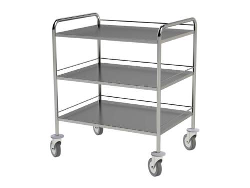 Villard Medical Nerezový ošetřovatelský vozík (3 tácy) Rozměr: 60 x 40 x 97 cm 403.49